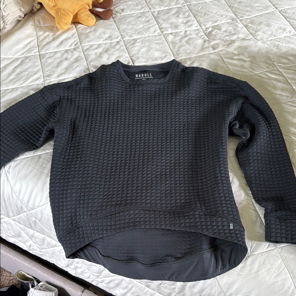 NOBULL Black Crew Neck Textured Sweater